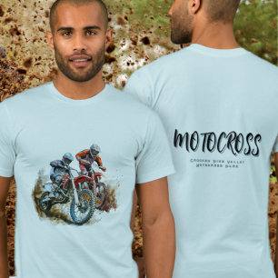 Motocross Dirtbikes Racing Text on Back T-Shirt