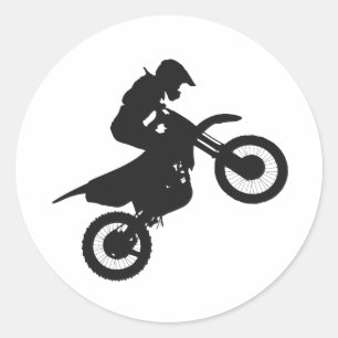 Motocross driver - Choose background color Classic Round Sticker