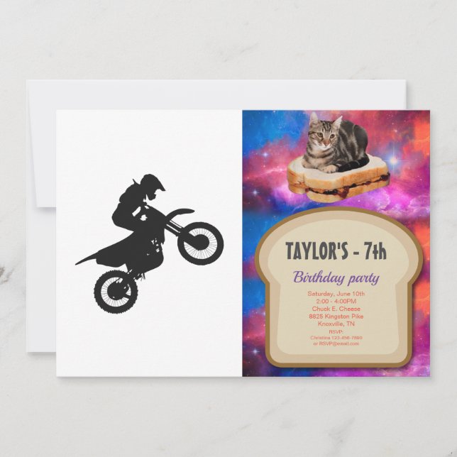 Motocross driver - Choose background colour Invitation (Front)