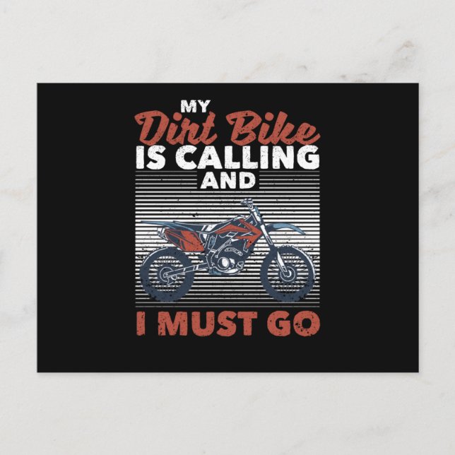 Motocross Enduro Biker My Dirt Bike Is Calling And Postcard (Front)