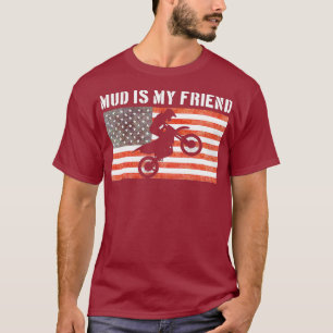 Motocross Enduro Dirt Bike Riders American Flag T-Shirt