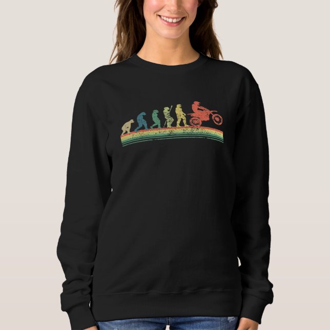 Motocross Evolution Motorcycle Enduro Retro Vintag Sweatshirt (Front)