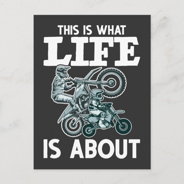 Motocross Family Father Son Dirt Bike Postcard (Front)