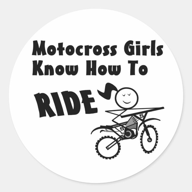 Motocross Girls Classic Round Sticker (Front)