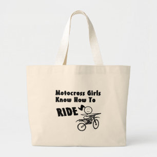 Motocross Girls Large Tote Bag