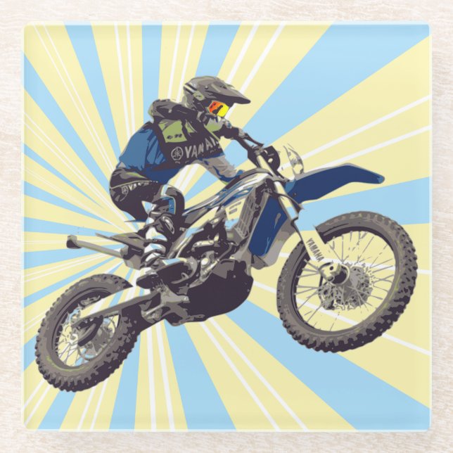 Motocross Glass Coaster (Front)