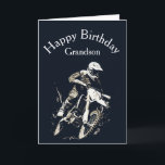 Motocross Grandson Birthday Sport Motorcycle Race Card<br><div class="desc">Motocross Competitive Sport Motorcycle Racing  Birthday  Grandson</div>