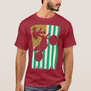 Motocross Irish USA American Flag St Patricks T-Shirt