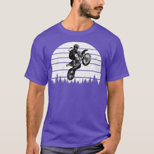 Motocross Jumping Bike Distressed Sunset Graphic T-Shirt
