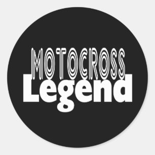 Motocross Legend Classic Round Sticker