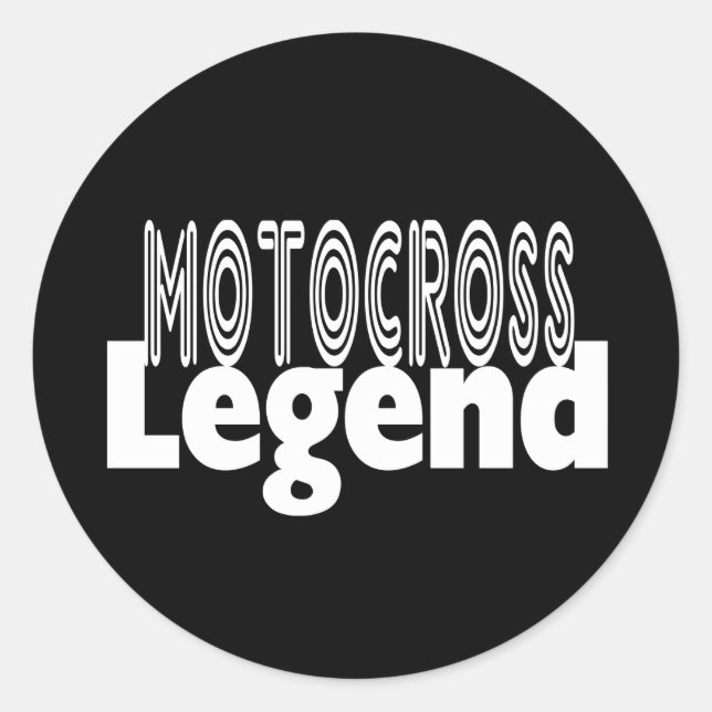 Motocross Legend Classic Round Sticker (Front)