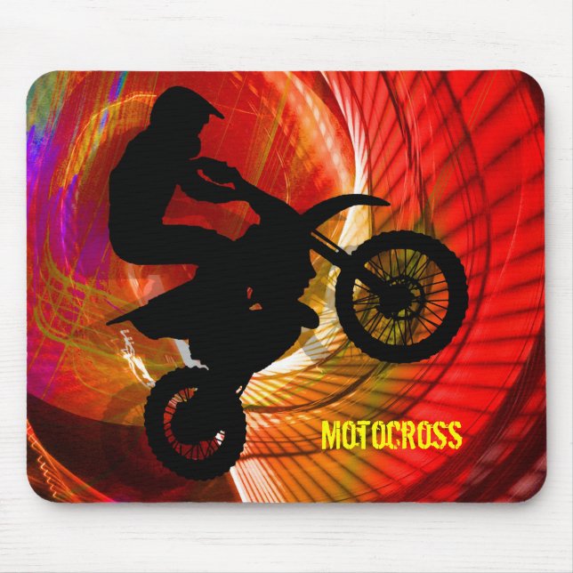 Motocross Light Streaks in a Windtunnel Mouse Mat (Front)