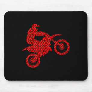 Motocross Lovers Valentine Hearts Love Dirt Bike S Mouse Mat