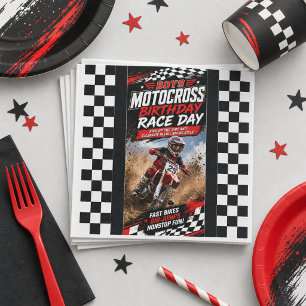 Motocross Motorcycle Birthday Race Day  Napkin