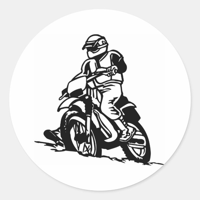 Motocross Motorcycle Classic Round Sticker (Front)