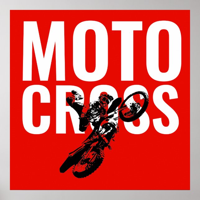 Motocross Motorcycle Sport Pop Art Poster (Front)