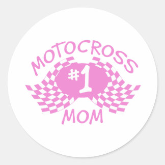 Motocross Mum Classic Round Sticker