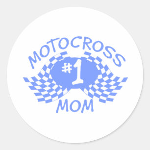 Motocross Mum Classic Round Sticker