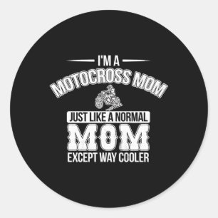 Motocross Mum Dirt Bike Racing Braap Mama Classic Round Sticker