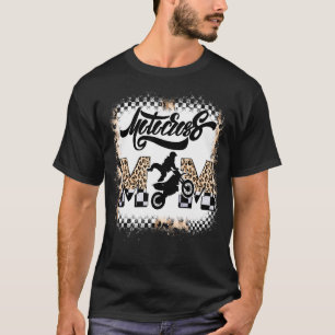 Motocross Mum Leopard Bleached Graphic Mum T-Shirt