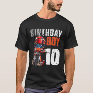 Motocross MX 10Th Gift 10 Year Old Dirt Bike Birth T-Shirt