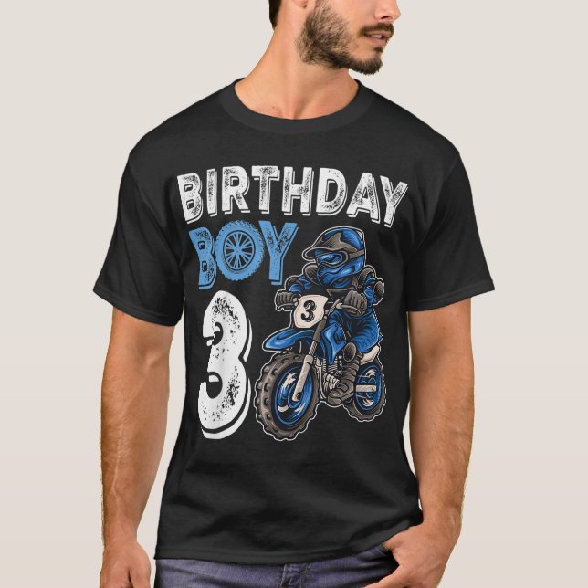 Motocross MX 3rd Gift 3 Year Old Dirt Bike Birthda T-Shirt (Front)