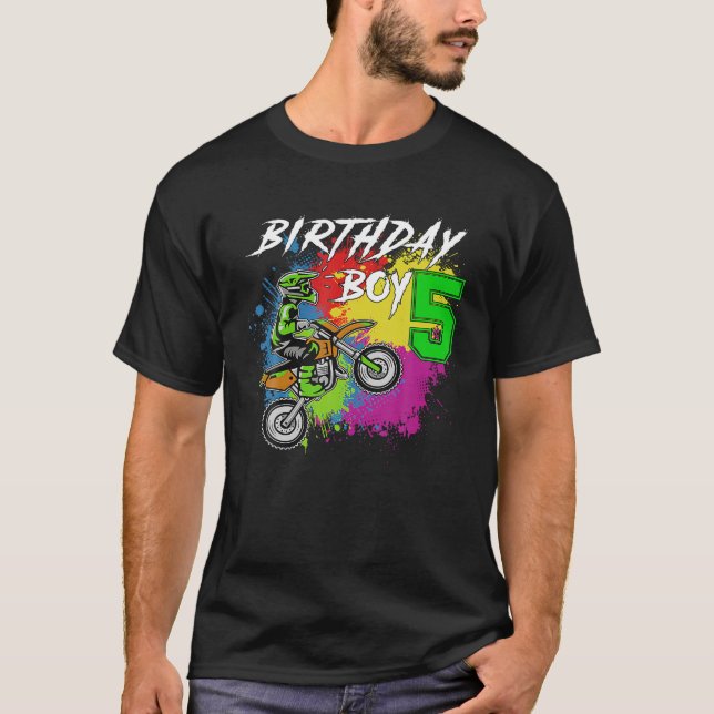 Motocross MX 5Th Gift 5 Year Old Dirt Bike Birthda T-Shirt (Front)