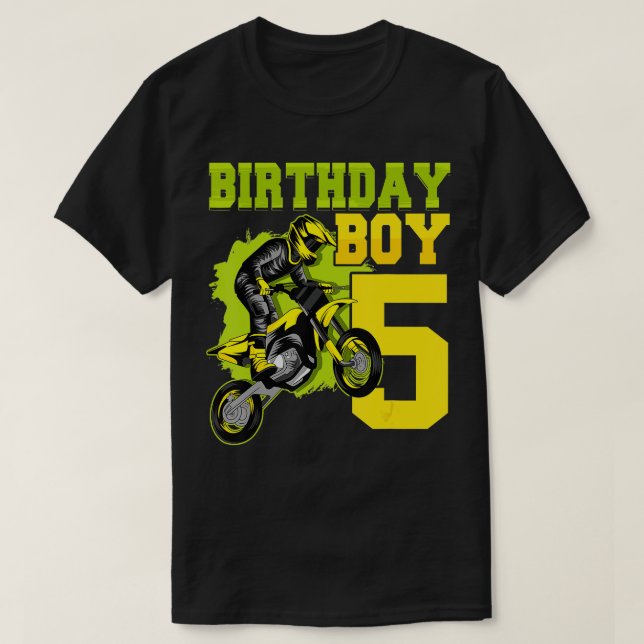 Motocross MX 5th Gift 5 Year Old Dirt Bike Birthda T-Shirt (Design Front)