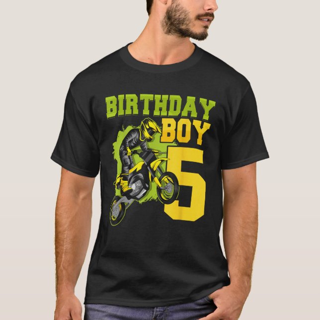 Motocross MX 5th Gift 5 Year Old Dirt Bike Birthda T-Shirt (Front)