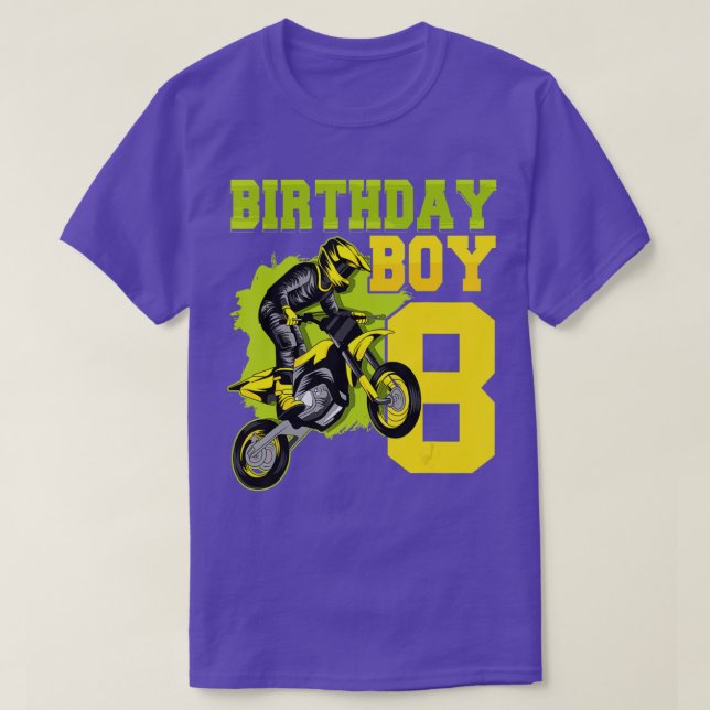 Motocross MX 8th Gift 8 Year Old Dirt Bike Birthda T-Shirt (Design Front)