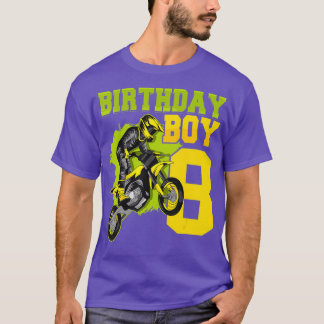 Motocross MX 8th Gift 8 Year Old Dirt Bike Party T-Shirt