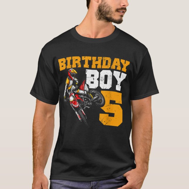 Motocross MX Dirt Bike Lover Bday Boy Birthday Boy T-Shirt (Front)