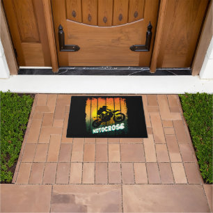 Motocross nature riding motorcycle sports rider doormat