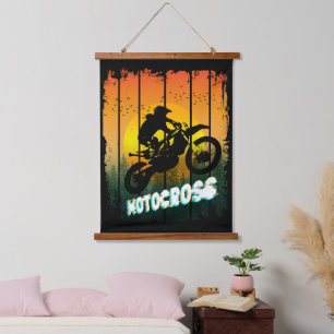 Motocross nature riding motorcycle sports rider hanging tapestry