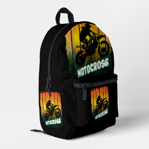 Motocross nature riding motorcycle sports rider printed backpack