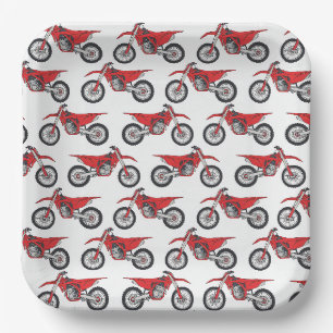 Motocross Paper Plates, Dirt Bike Racing Birthday Plate