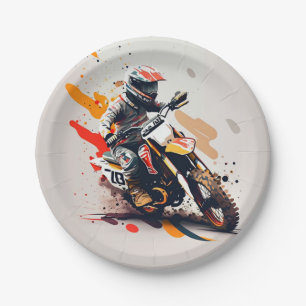 Motocross Party Napkins Paper Plate