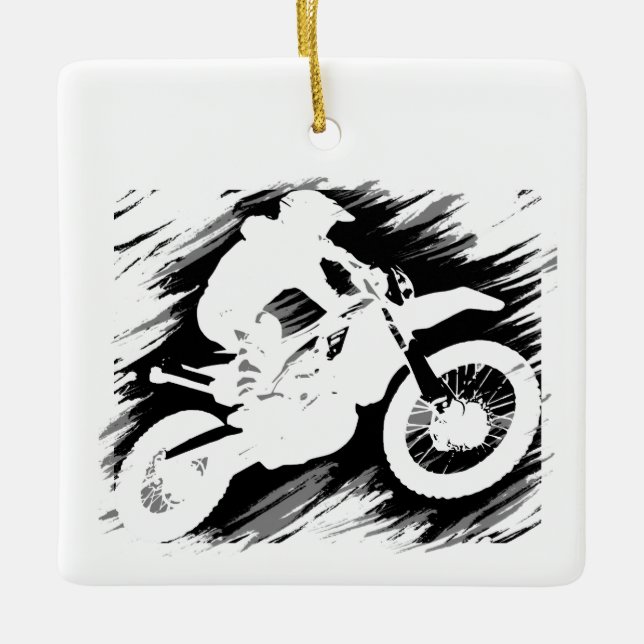 Motocross Quote Sport Motorcycle Racing Ceramic Ornament (Front)