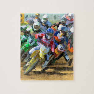 Motocross Race Graphic Art Jigsaw Puzzle