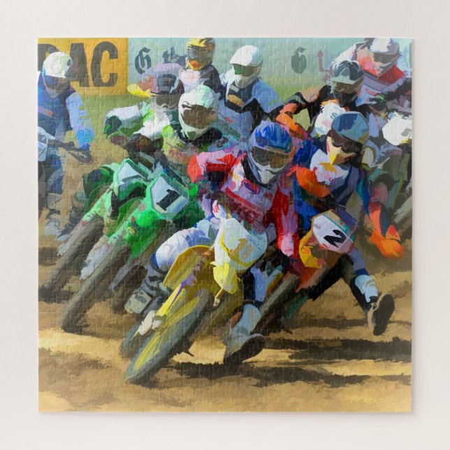 Motocross Race Graphic Art Jigsaw Puzzle (Vertical)