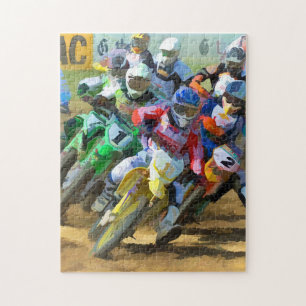 Motocross Race Graphic Art Jigsaw Puzzle
