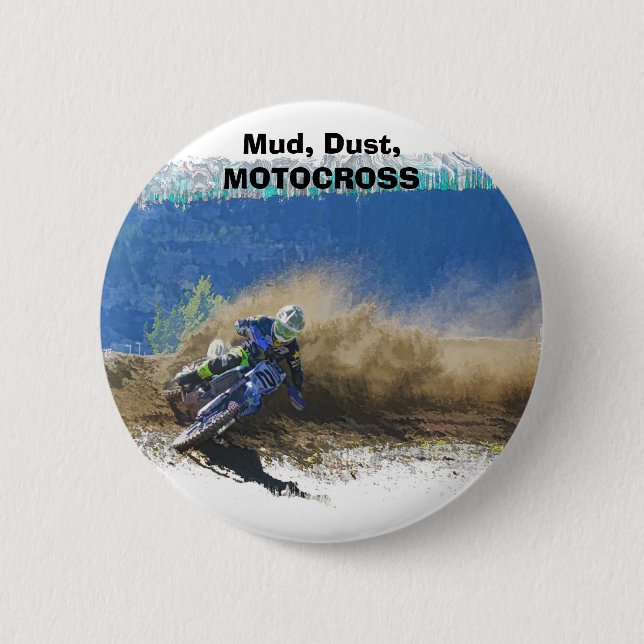 Motocross Racer Artwork Gifts 6 Cm Round Badge (Front)