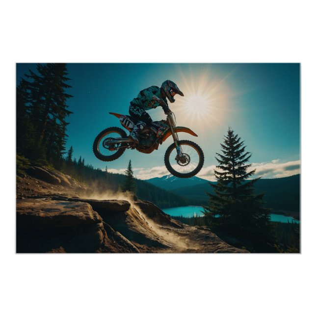 Motocross Racer at Spirit Lake Poster (Front)