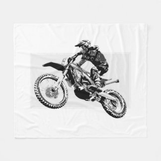 Motocross Racer Design Fleece Blanket