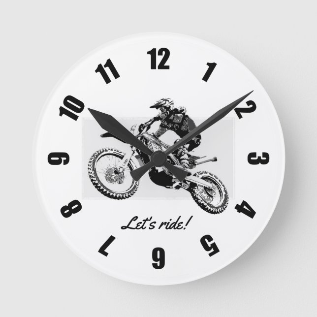 Motocross Racer Design  Round Clock (Front)