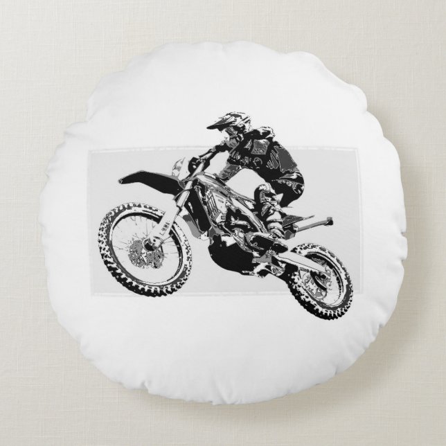 Motocross Racer Design  Round Cushion (Front)