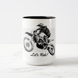 Motocross Racer Design Two-Tone Coffee Mug