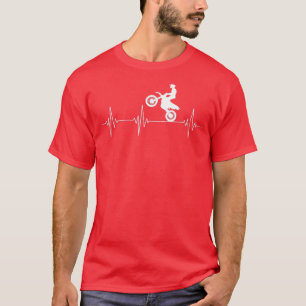 Motocross Racer Dirt Biker Heartbeat Motorsports R T-Shirt