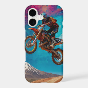 Motocross Racer on Mountain Slope
