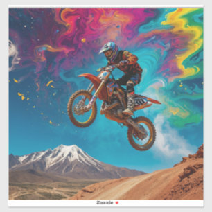 Motocross Racer on Mountain Slope